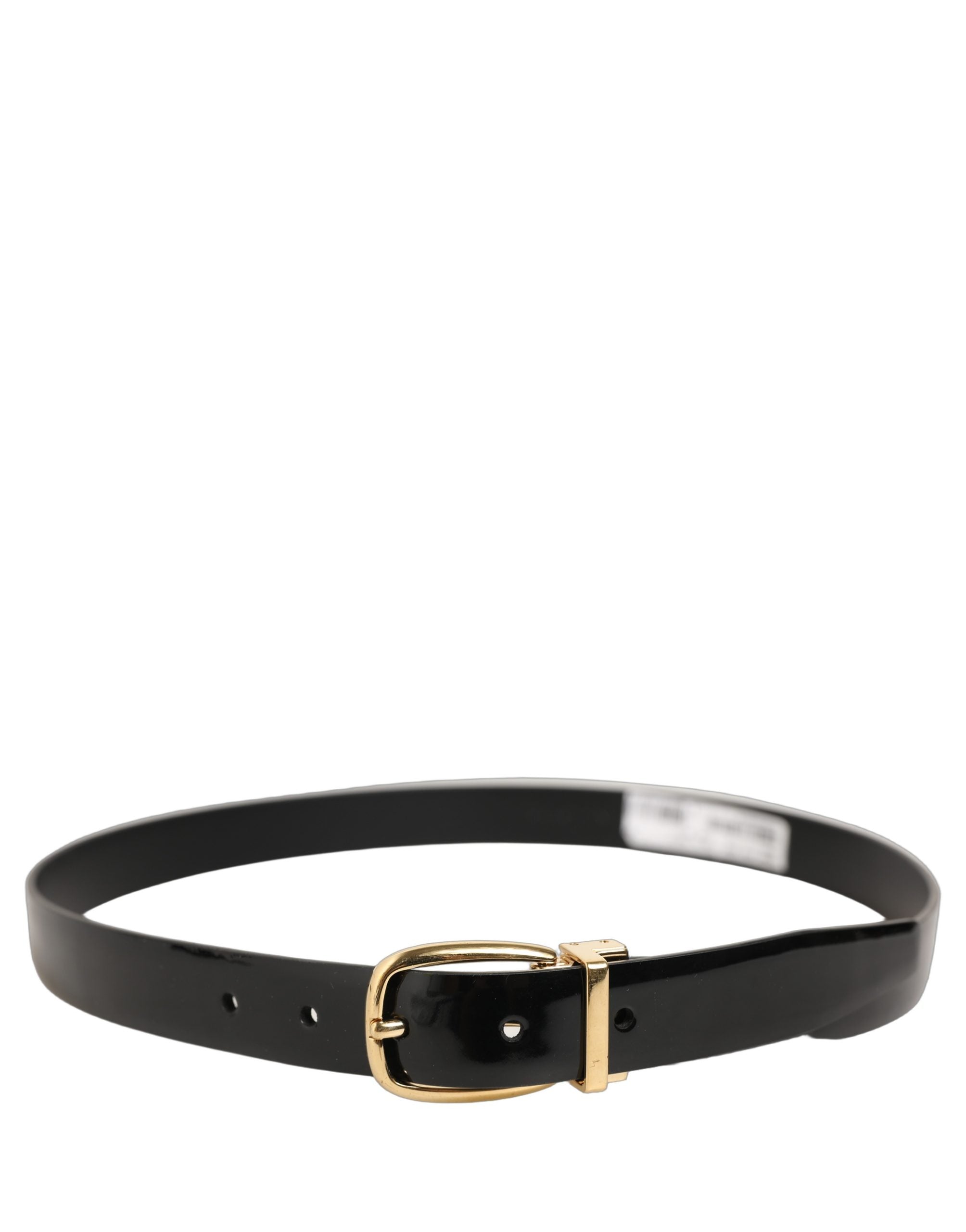 Dolce & Gabbana Black Classic Leather Gold Tone Buckle Belt Dolce & Gabbana