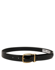 Dolce & Gabbana Black Classic Leather Gold Tone Buckle Belt Dolce & Gabbana
