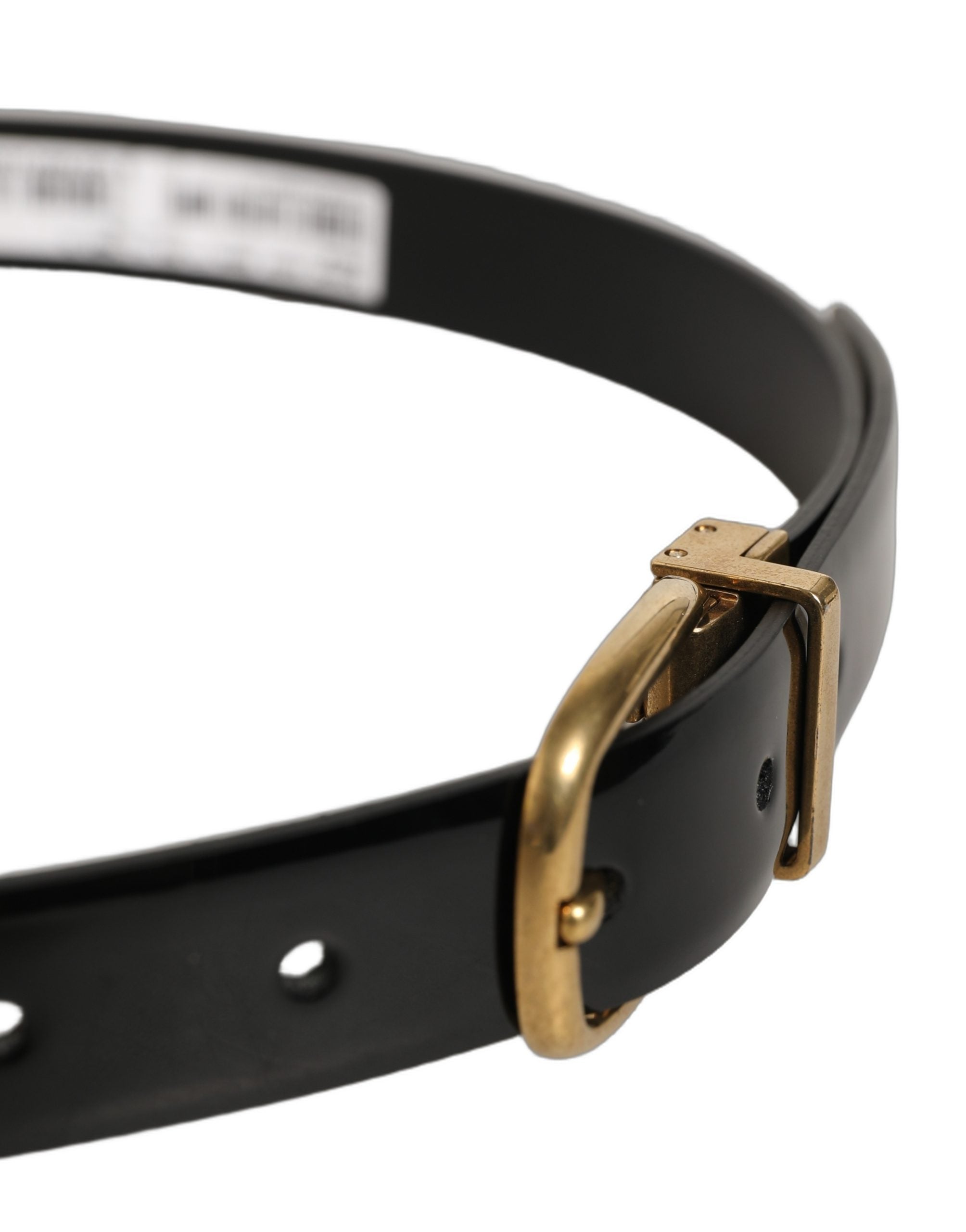 Dolce & Gabbana Black Classic Leather Gold Tone Buckle Belt Dolce & Gabbana