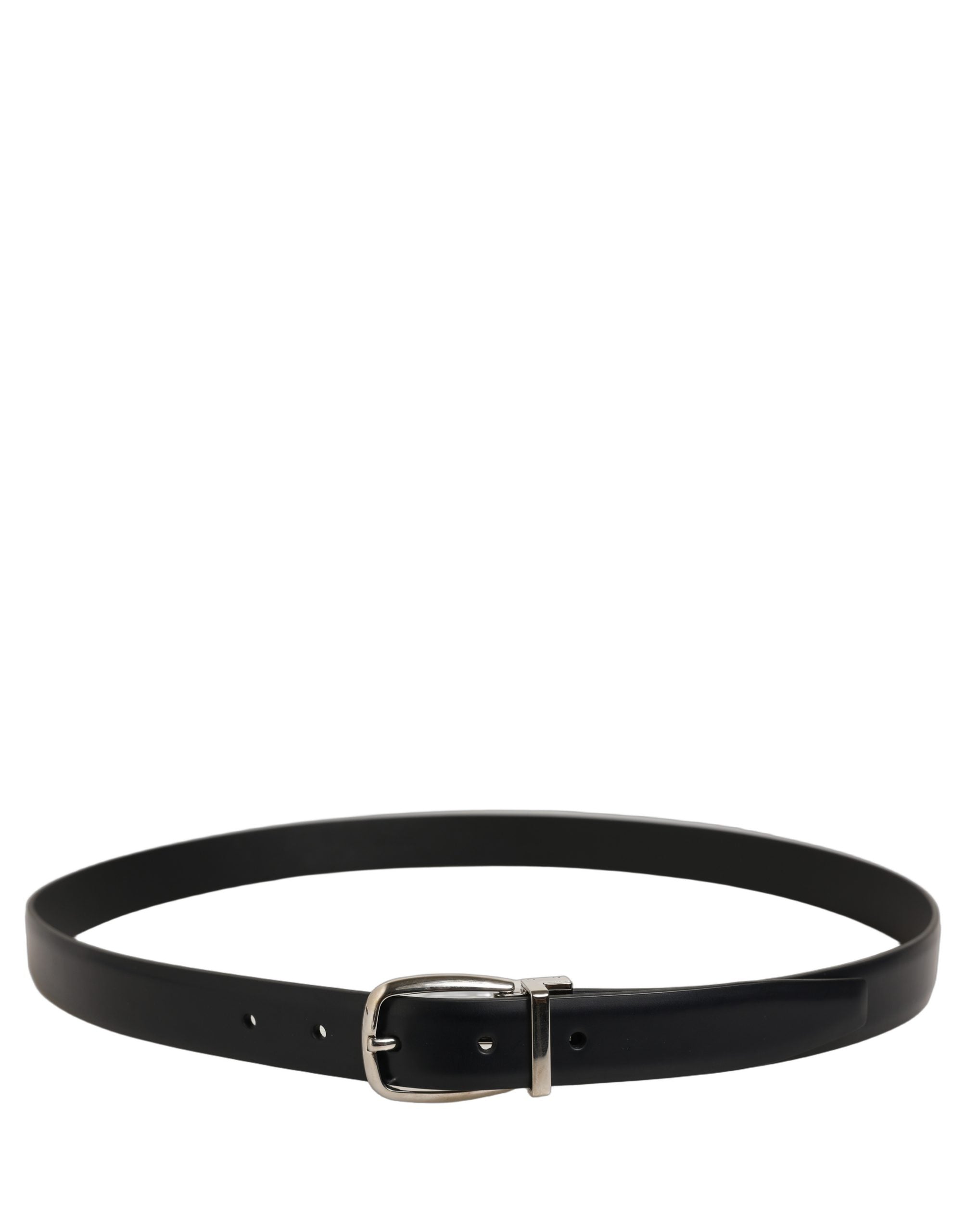 Dolce & Gabbana Blue Calf Leather Silver Metal Buckle Belt Dolce & Gabbana