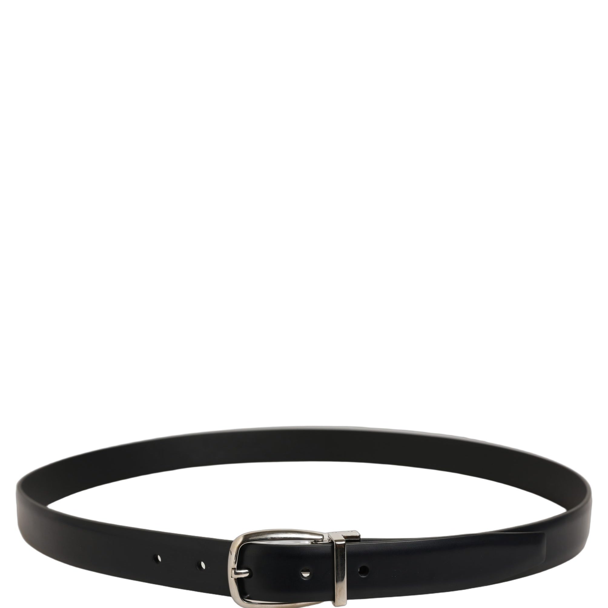 Dolce & Gabbana Blue Calf Leather Silver Metal Buckle Belt Dolce & Gabbana