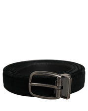Dolce & Gabbana Black Cotton Metal Buckle Classic Men Belt Dolce & Gabbana