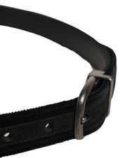 Dolce & Gabbana Black Cotton Metal Buckle Classic Men Belt Dolce & Gabbana