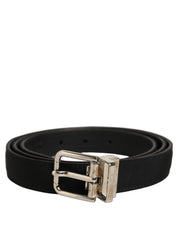Dolce & Gabbana Black Classic Leather Silver Tone Buckle Belt Dolce & Gabbana