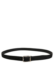 Dolce & Gabbana Black Classic Leather Silver Tone Buckle Belt Dolce & Gabbana