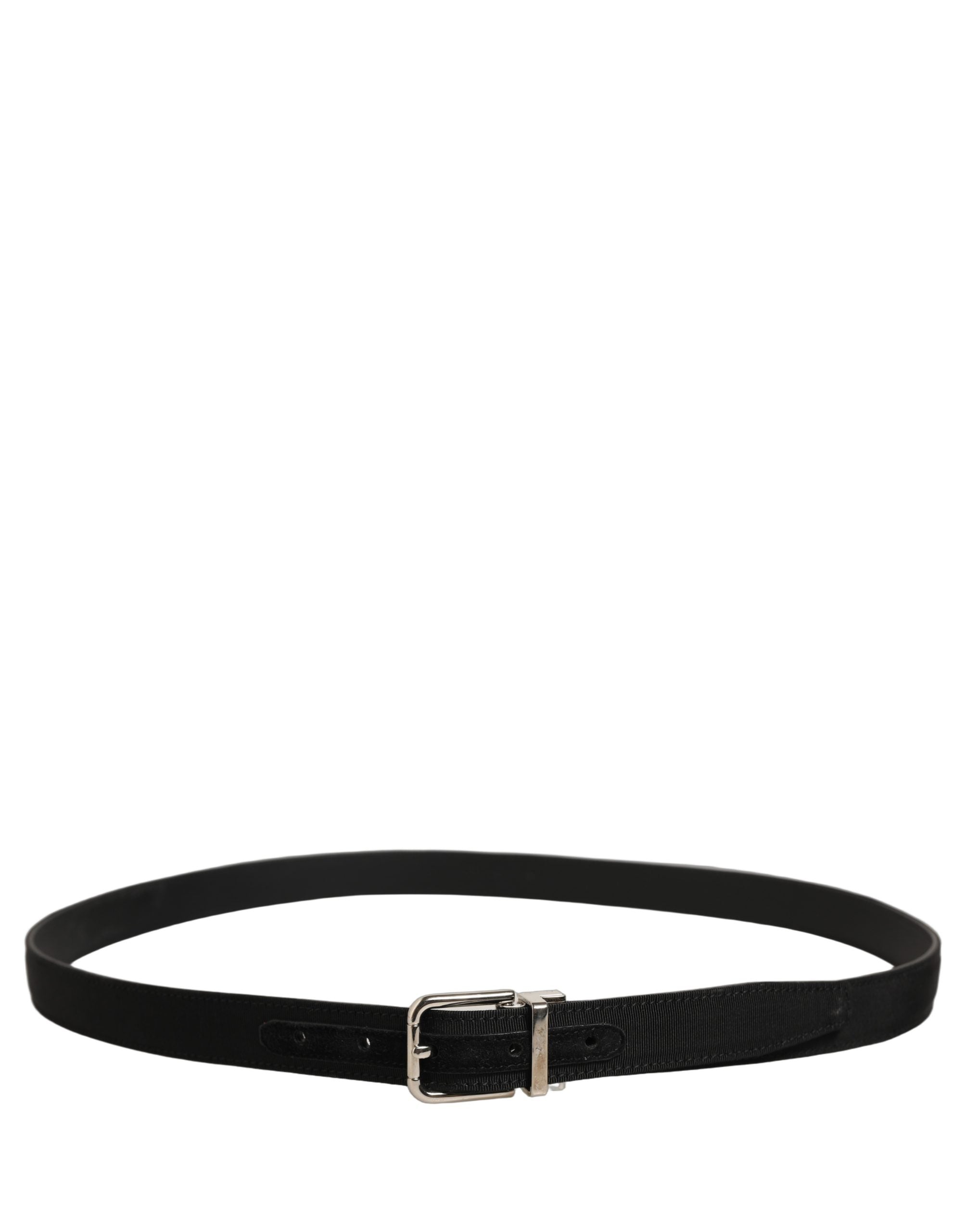 Dolce & Gabbana Black Classic Leather Silver Tone Buckle Belt Dolce & Gabbana