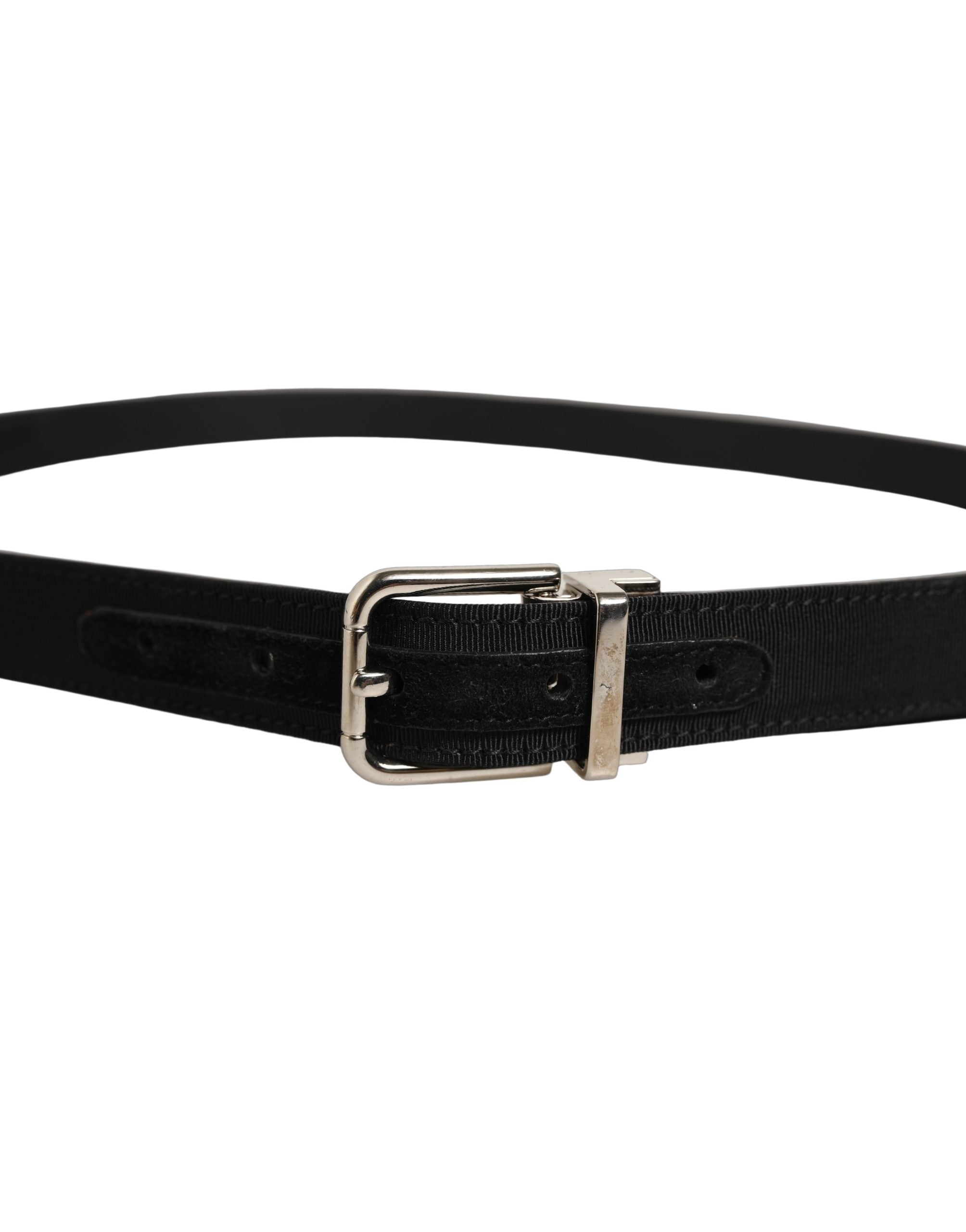 Dolce & Gabbana Black Classic Leather Silver Tone Buckle Belt Dolce & Gabbana