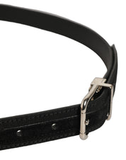 Dolce & Gabbana Black Classic Leather Silver Tone Buckle Belt Dolce & Gabbana