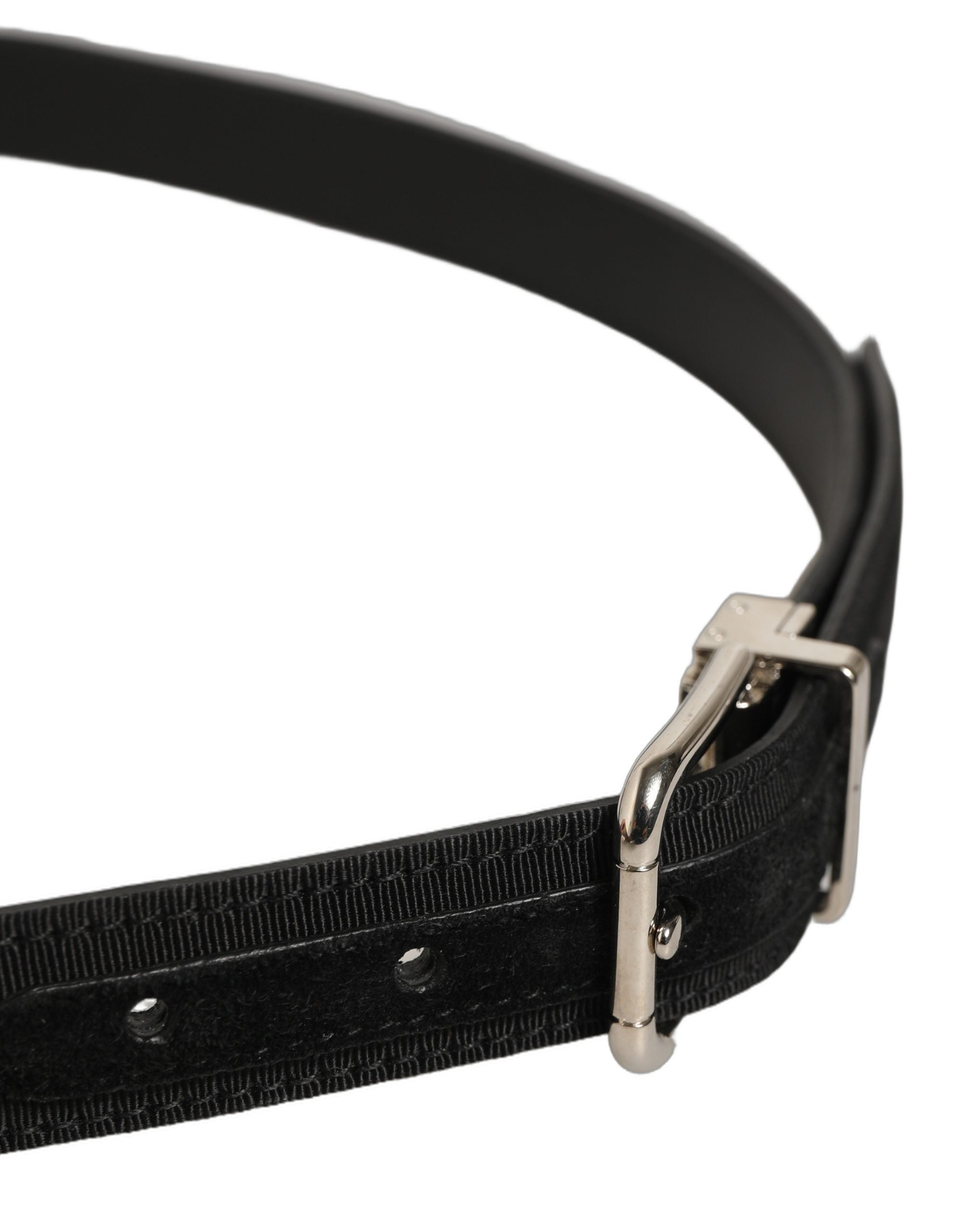 Dolce & Gabbana Black Classic Leather Silver Tone Buckle Belt Dolce & Gabbana