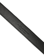 Dolce & Gabbana Black Classic Leather Silver Tone Buckle Belt Dolce & Gabbana