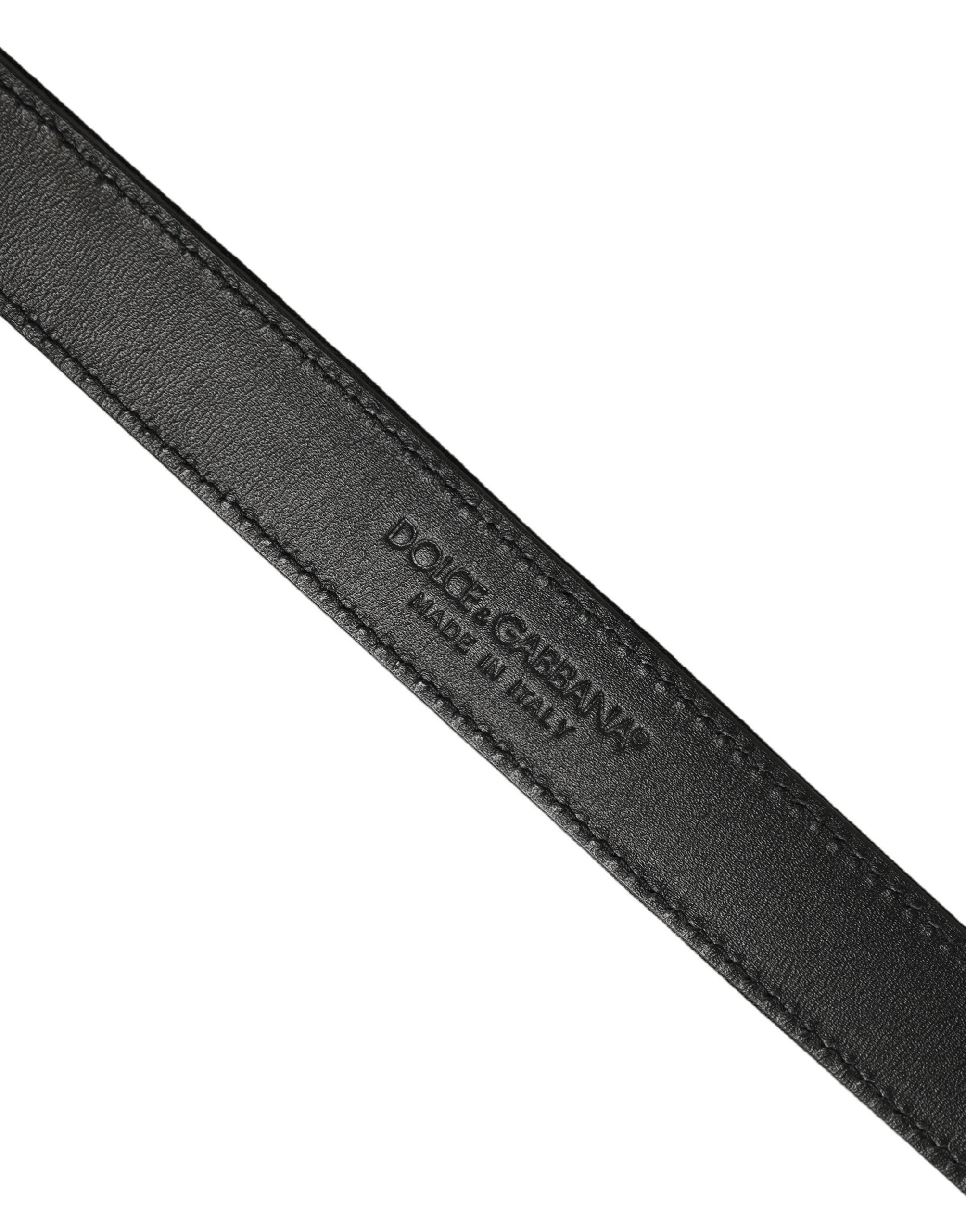 Dolce & Gabbana Black Classic Leather Silver Tone Buckle Belt Dolce & Gabbana