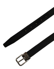 Dolce & Gabbana Black Classic Leather Silver Tone Buckle Belt Dolce & Gabbana