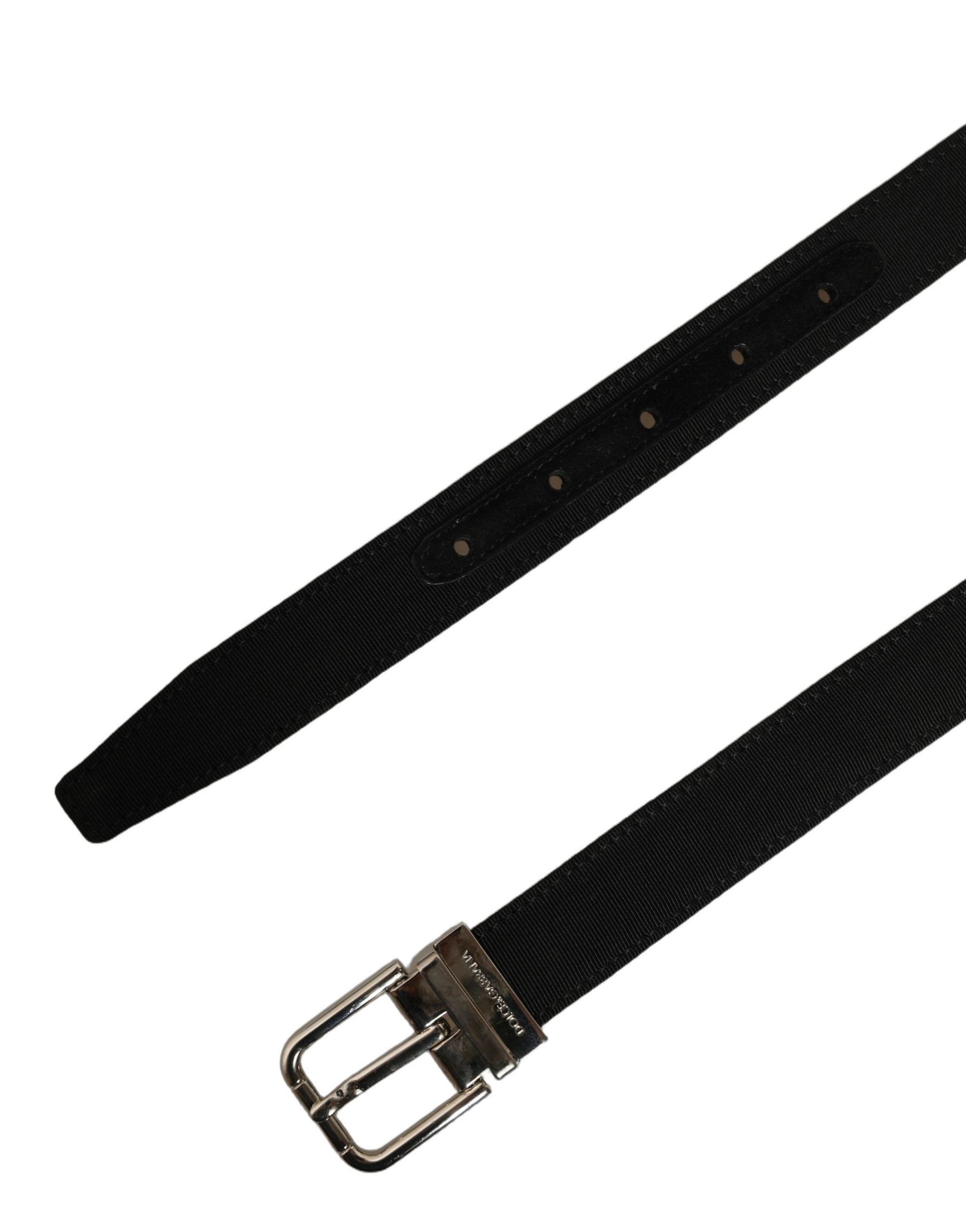 Dolce & Gabbana Black Classic Leather Silver Tone Buckle Belt Dolce & Gabbana