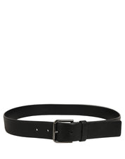 Dolce & Gabbana Black Calf Leather Classic Silver Buckle Belt Dolce & Gabbana