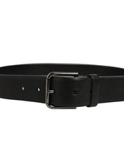 Dolce & Gabbana Black Calf Leather Classic Silver Buckle Belt Dolce & Gabbana