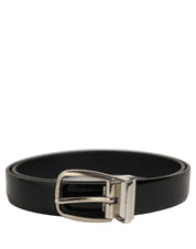 Dolce & Gabbana Black Classic Leather Silver Tone Buckle Belt Dolce & Gabbana