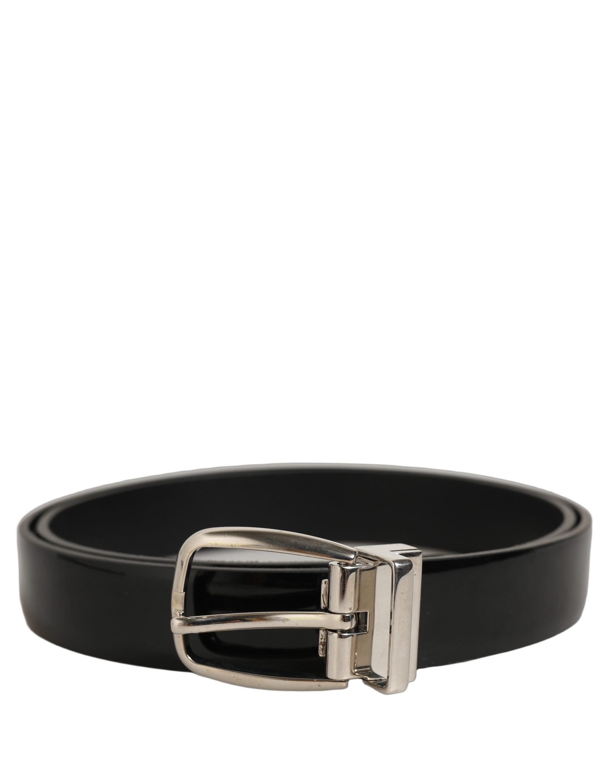 Dolce & Gabbana Black Classic Leather Silver Tone Buckle Belt Dolce & Gabbana