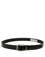 Dolce & Gabbana Black Classic Leather Silver Tone Buckle Belt Dolce & Gabbana
