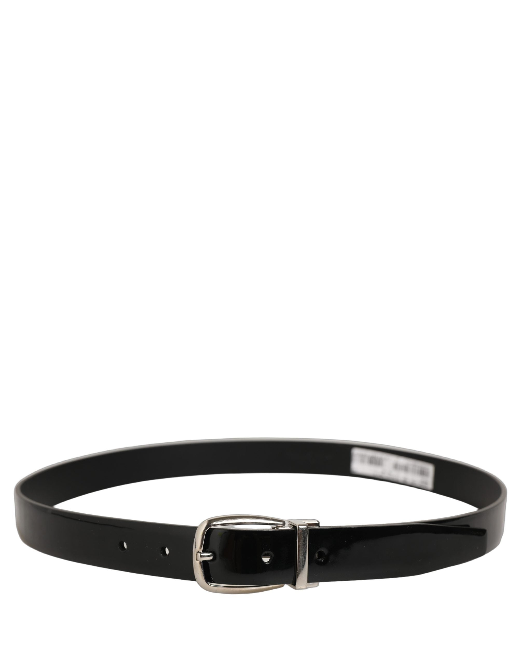 Dolce & Gabbana Black Classic Leather Silver Tone Buckle Belt Dolce & Gabbana