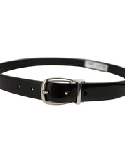 Dolce & Gabbana Black Classic Leather Silver Tone Buckle Belt Dolce & Gabbana