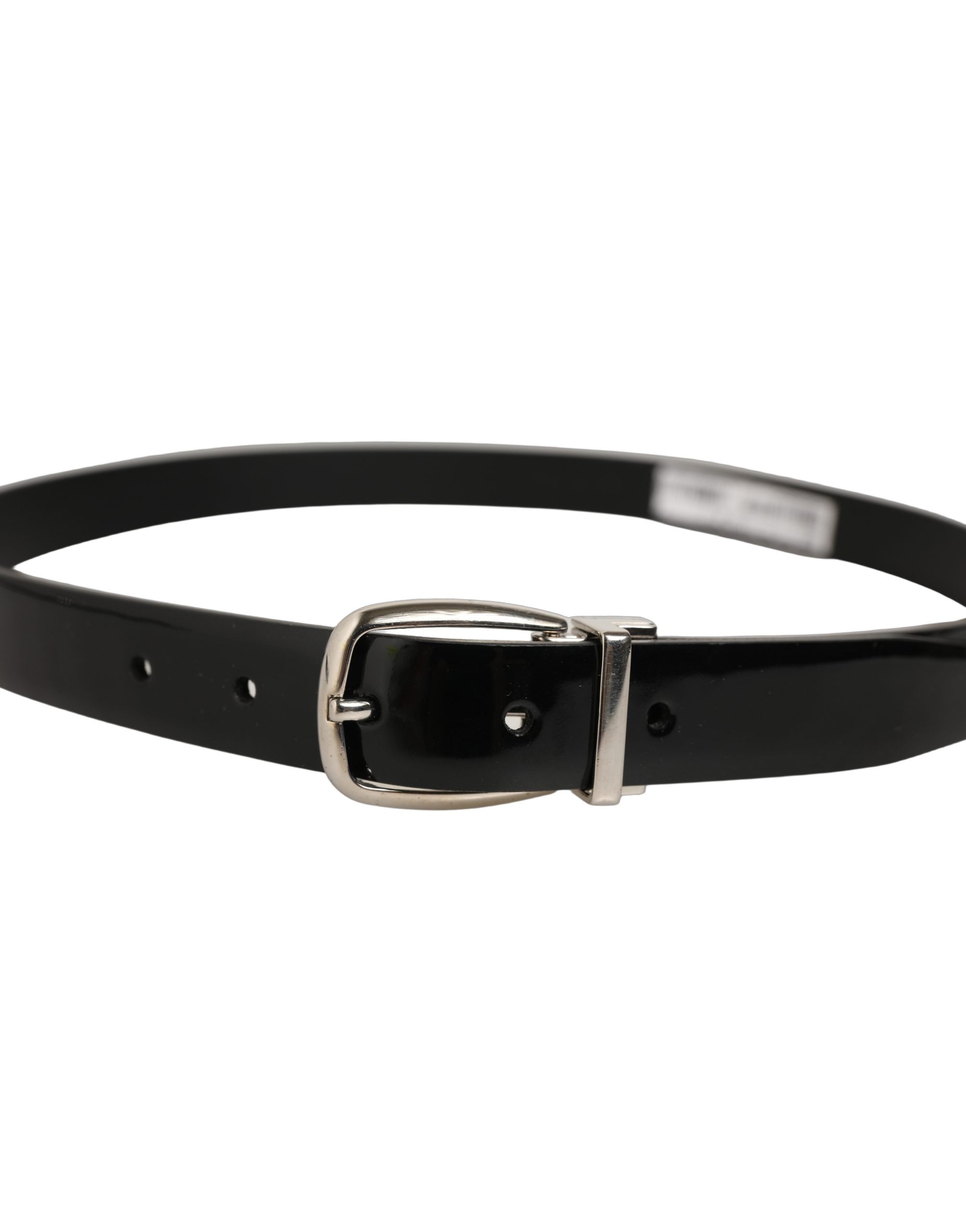 Dolce & Gabbana Black Classic Leather Silver Tone Buckle Belt Dolce & Gabbana