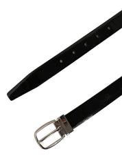 Dolce & Gabbana Black Classic Leather Silver Tone Buckle Belt Dolce & Gabbana