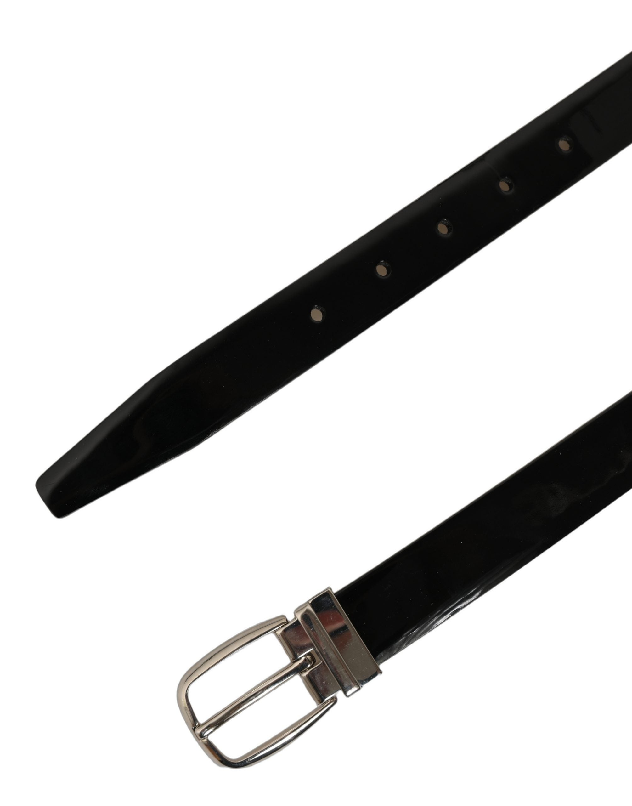 Dolce & Gabbana Black Classic Leather Silver Tone Buckle Belt Dolce & Gabbana