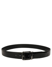Dolce & Gabbana Black Patent Leather Silver Metal Buckle Belt Dolce & Gabbana