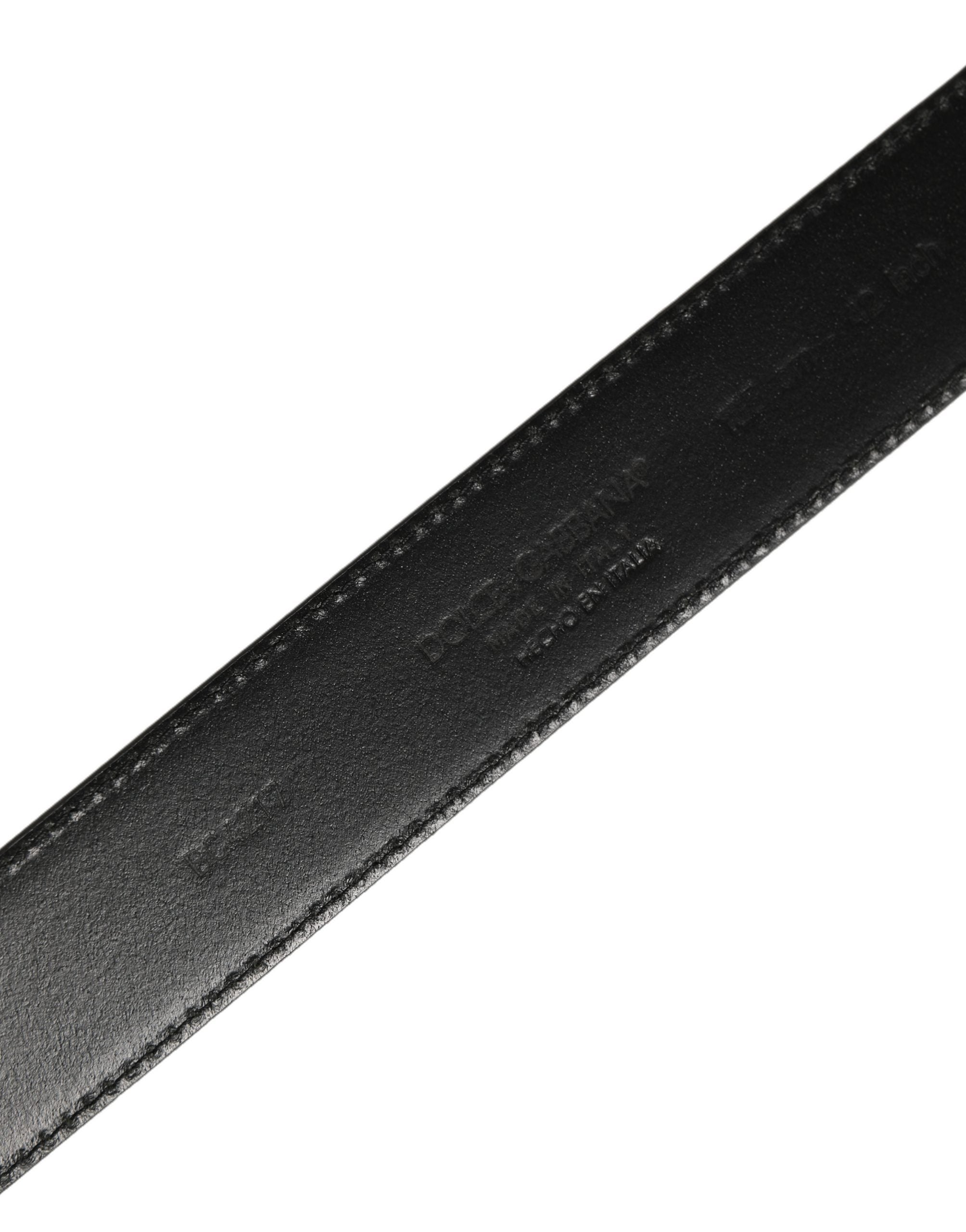 Dolce & Gabbana Black Patent Leather Silver Metal Buckle Belt Dolce & Gabbana
