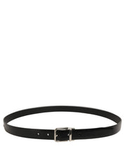 Dolce & Gabbana Black Leather Silver Tone Metal Buckle Belt Dolce & Gabbana