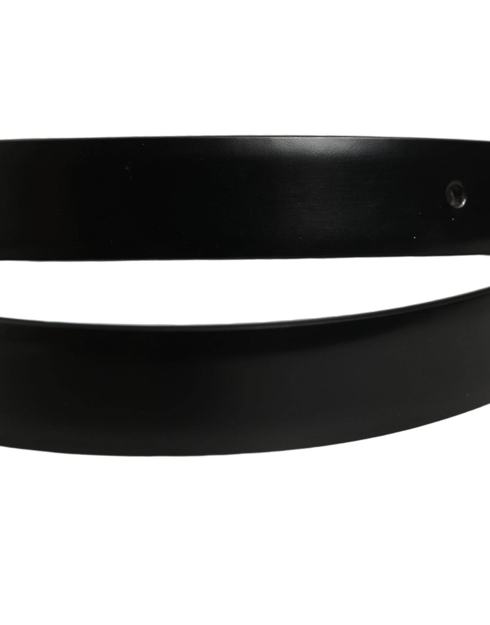 Dolce & Gabbana Black Leather Silver Tone Metal Buckle Belt Dolce & Gabbana