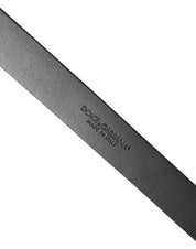 Dolce & Gabbana Black Leather Silver Tone Metal Buckle Belt Dolce & Gabbana
