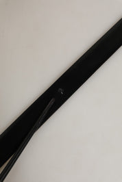 Dolce & Gabbana Black Leather Silver Tone Metal Buckle Belt Dolce & Gabbana