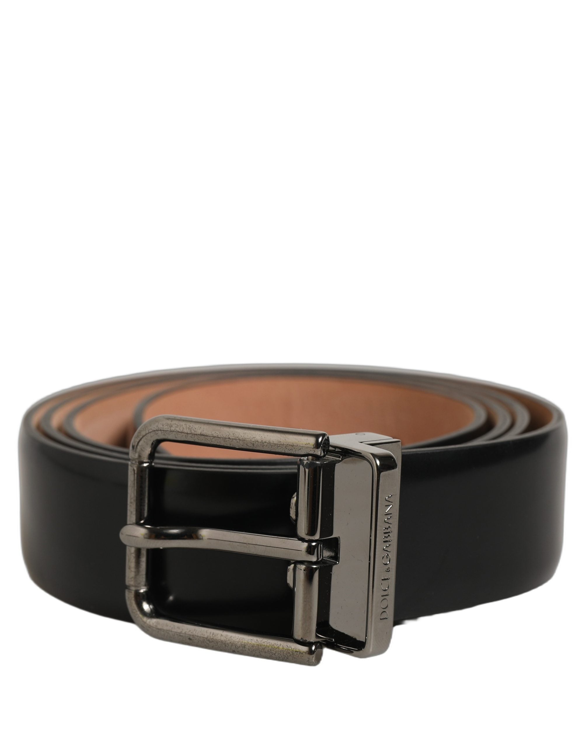Dolce & Gabbana Black Calf Leather Silver Metal Buckle Belt Dolce & Gabbana