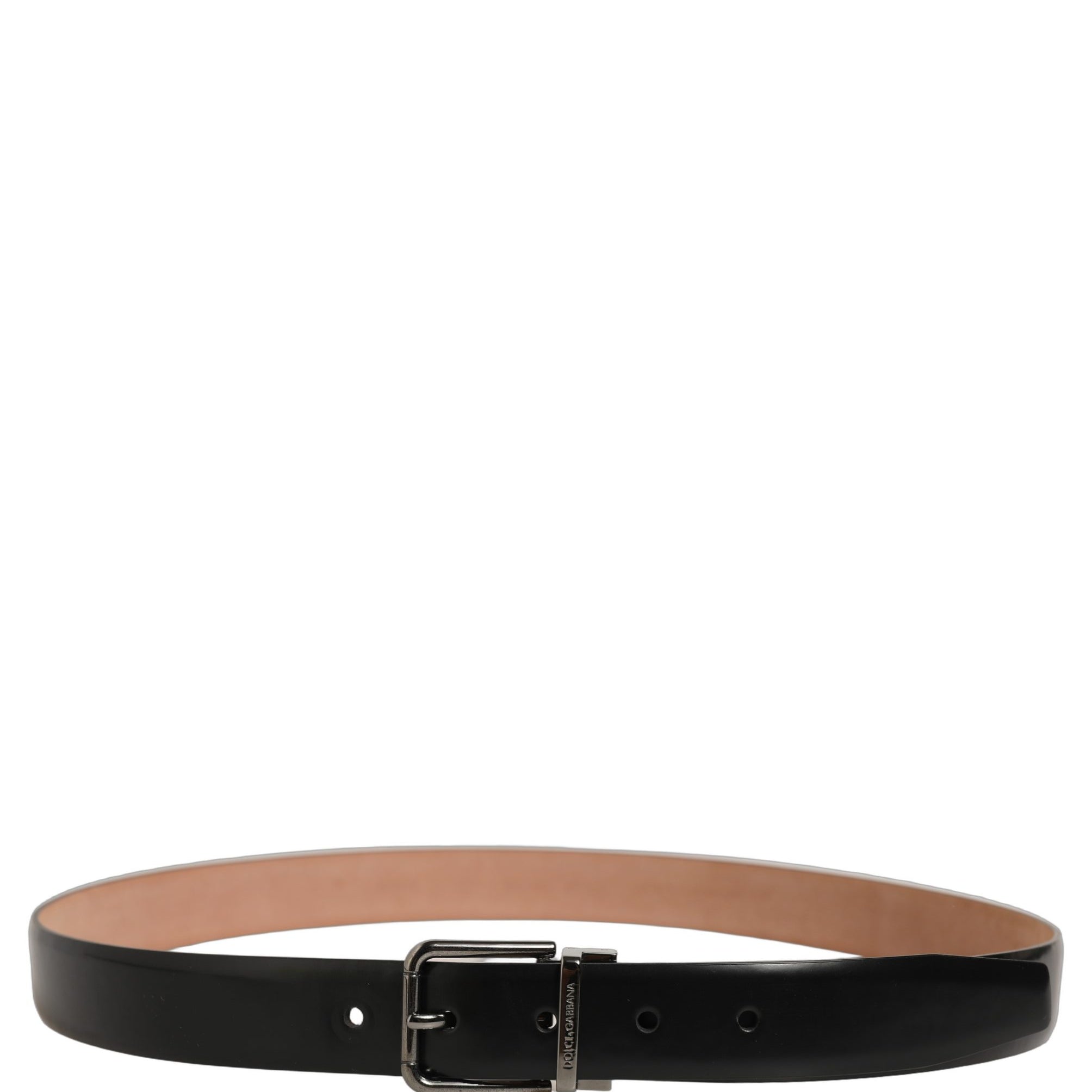 Dolce & Gabbana Black Calf Leather Silver Metal Buckle Belt Dolce & Gabbana