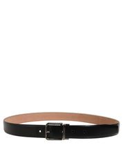 Dolce & Gabbana Black Calf Leather Silver Metal Buckle Belt Dolce & Gabbana