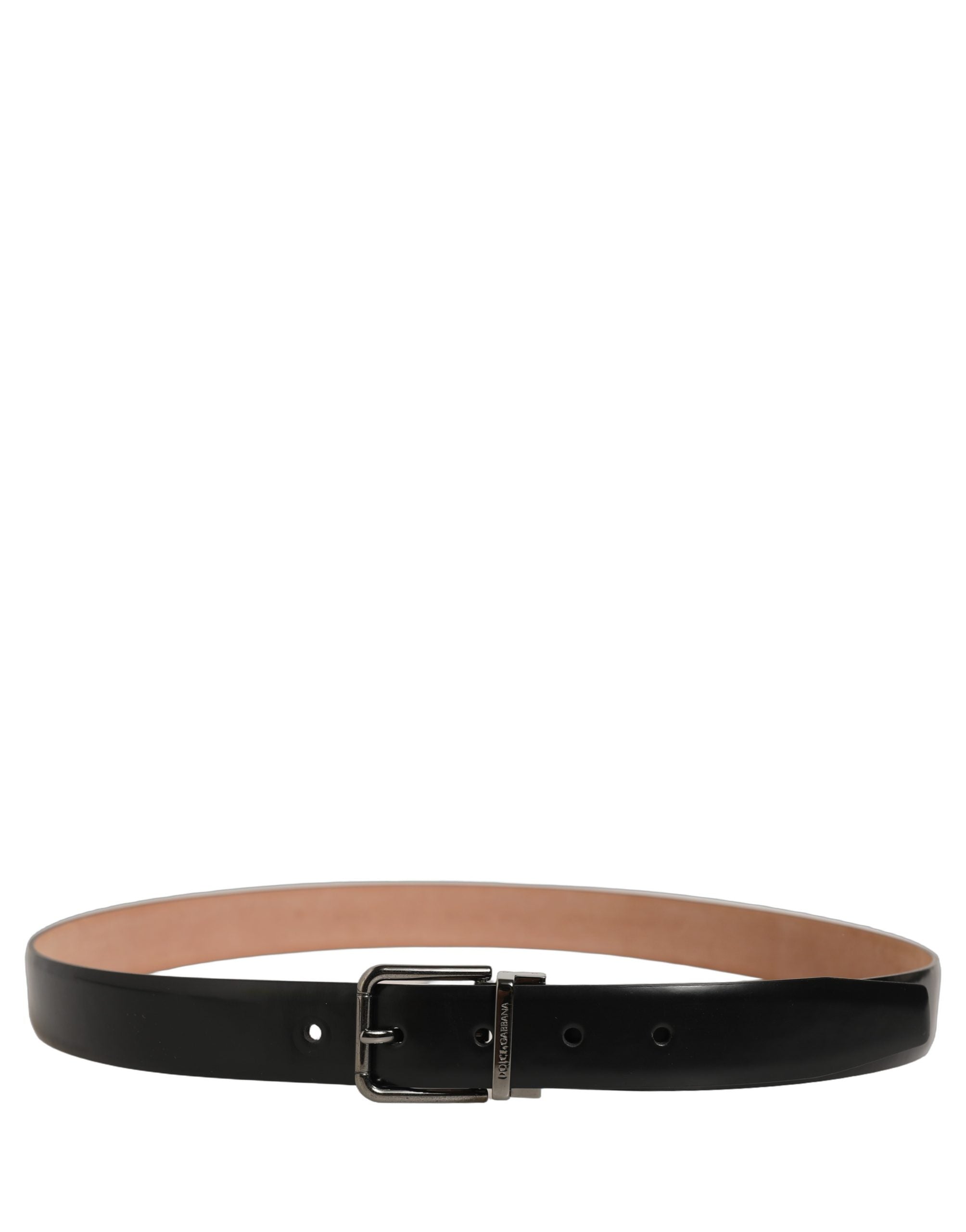 Dolce & Gabbana Black Calf Leather Silver Metal Buckle Belt Dolce & Gabbana