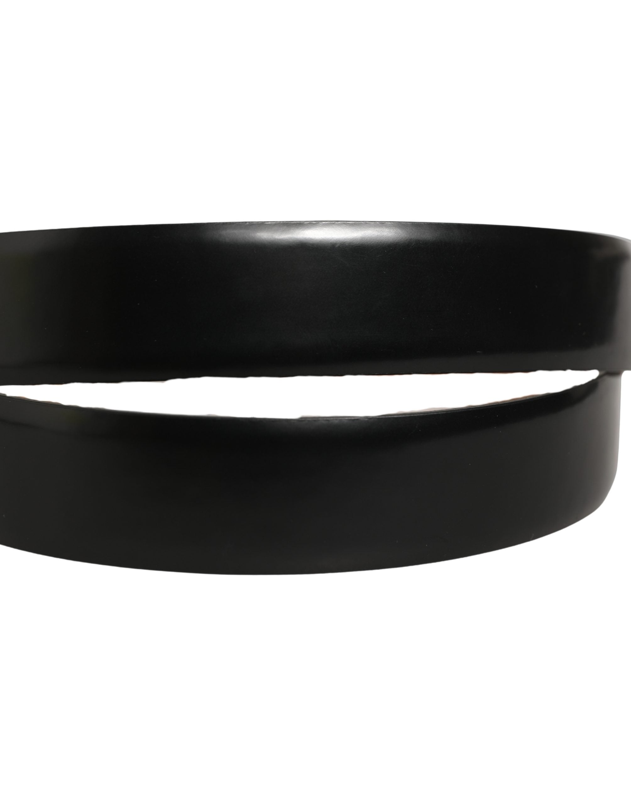 Dolce & Gabbana Black Calf Leather Silver Metal Buckle Belt Dolce & Gabbana