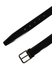 Dolce & Gabbana Black Calf Leather Silver Metal Buckle Belt Dolce & Gabbana