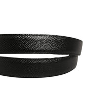 Dolce & Gabbana Men Black Calf Leather Gold Metal Buckle Belt Dolce & Gabbana