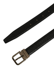 Dolce & Gabbana Men Black Calf Leather Gold Metal Buckle Belt Dolce & Gabbana