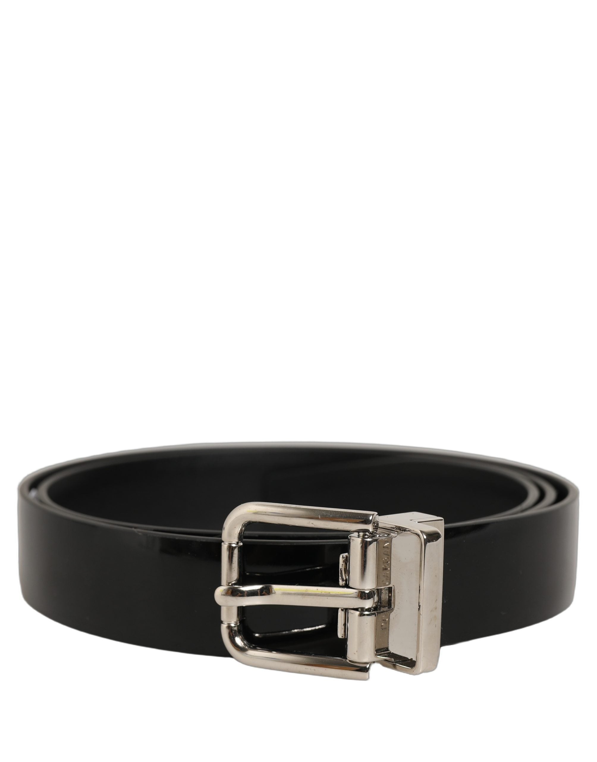 Dolce & Gabbana Black Classic Leather Silver Tone Buckle Belt Dolce & Gabbana