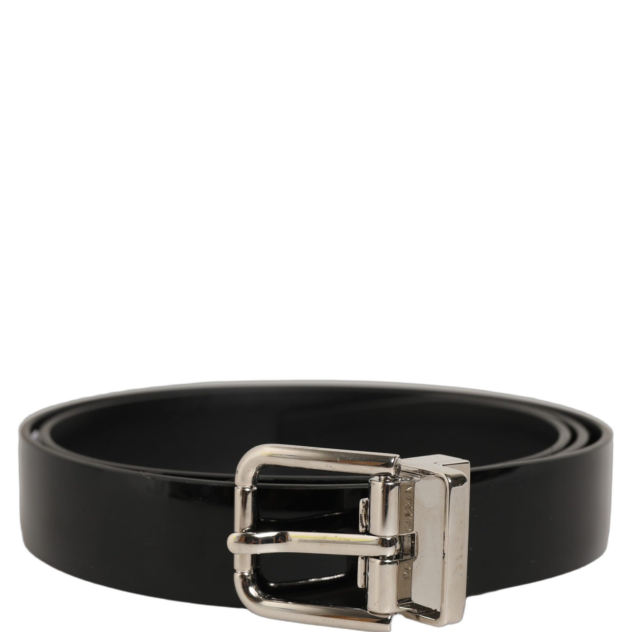 Dolce & Gabbana Black Classic Leather Silver Tone Buckle Belt Dolce & Gabbana