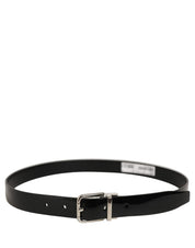 Dolce & Gabbana Black Classic Leather Silver Tone Buckle Belt Dolce & Gabbana