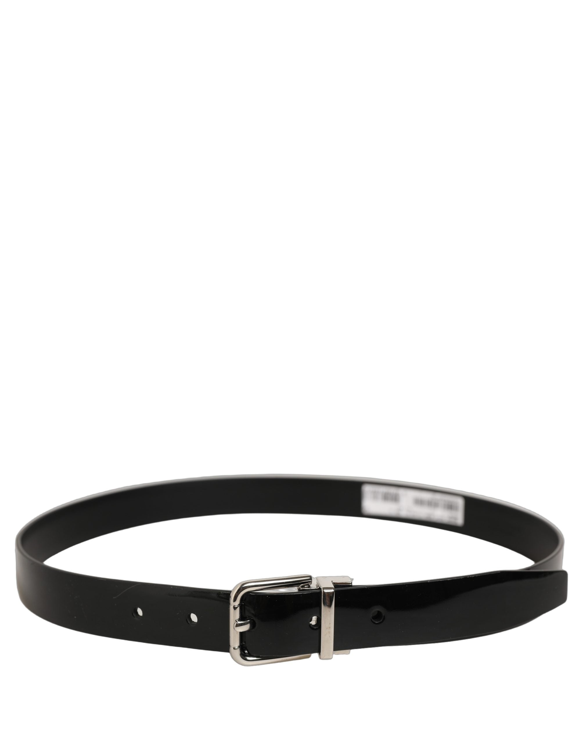 Dolce & Gabbana Black Classic Leather Silver Tone Buckle Belt Dolce & Gabbana
