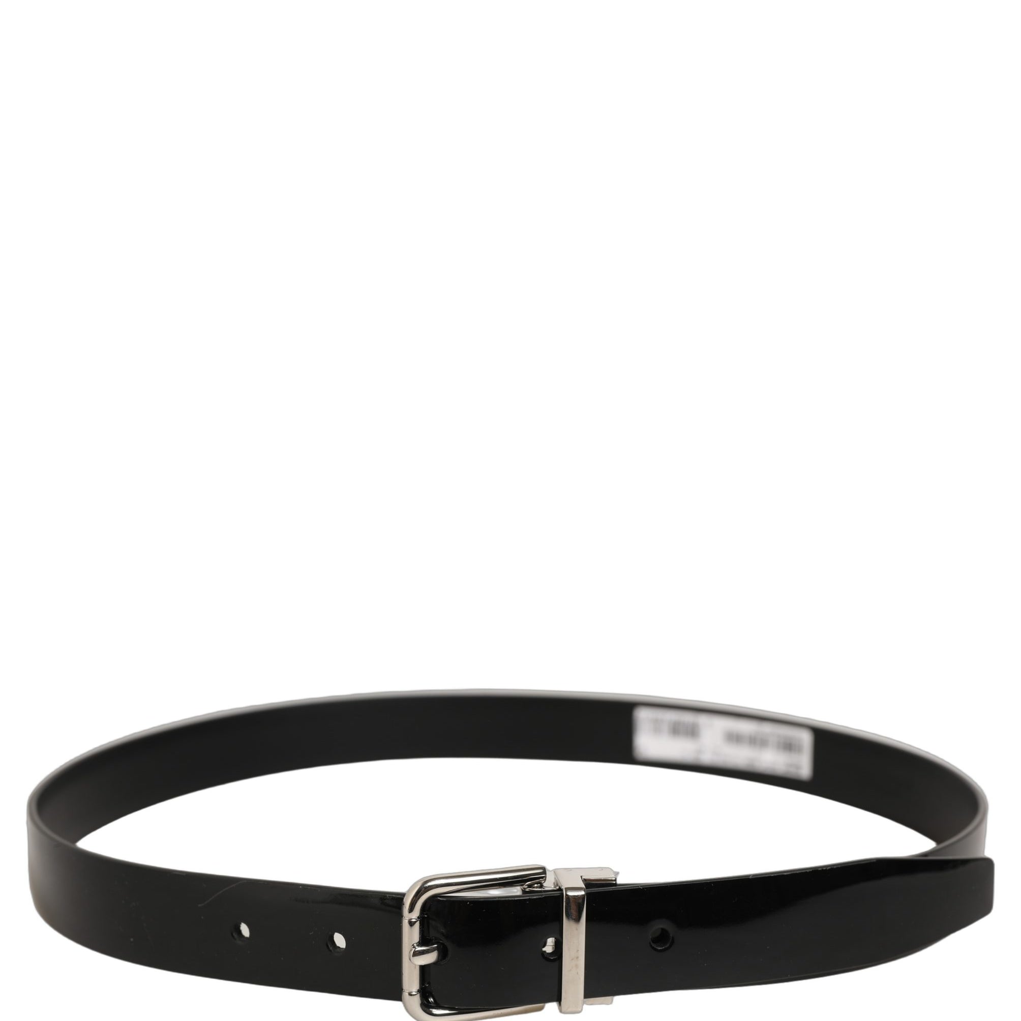 Dolce & Gabbana Black Classic Leather Silver Tone Buckle Belt Dolce & Gabbana