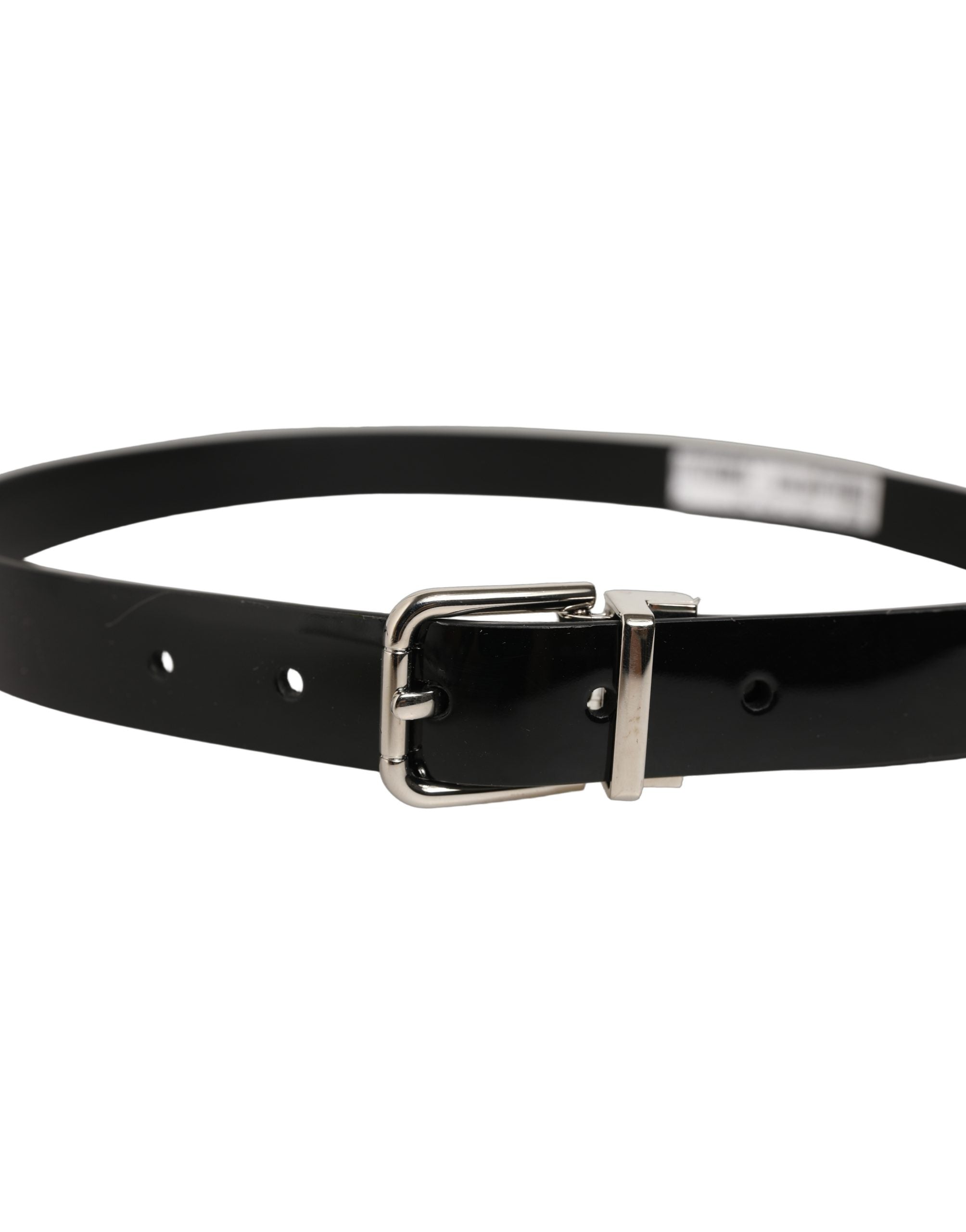 Dolce & Gabbana Black Classic Leather Silver Tone Buckle Belt Dolce & Gabbana