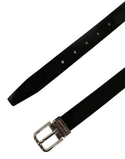Dolce & Gabbana Black Classic Leather Silver Tone Buckle Belt Dolce & Gabbana