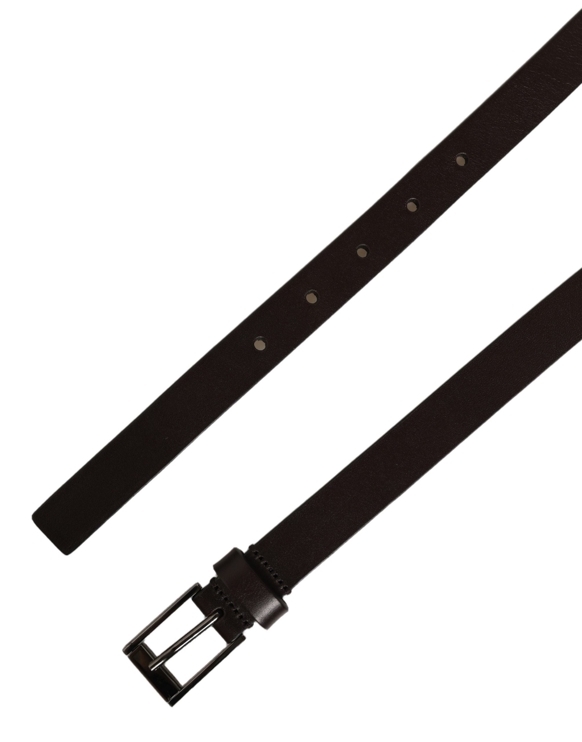 Dolce & Gabbana Brown Leather Double Wrap Metal Buckle Belt Dolce & Gabbana
