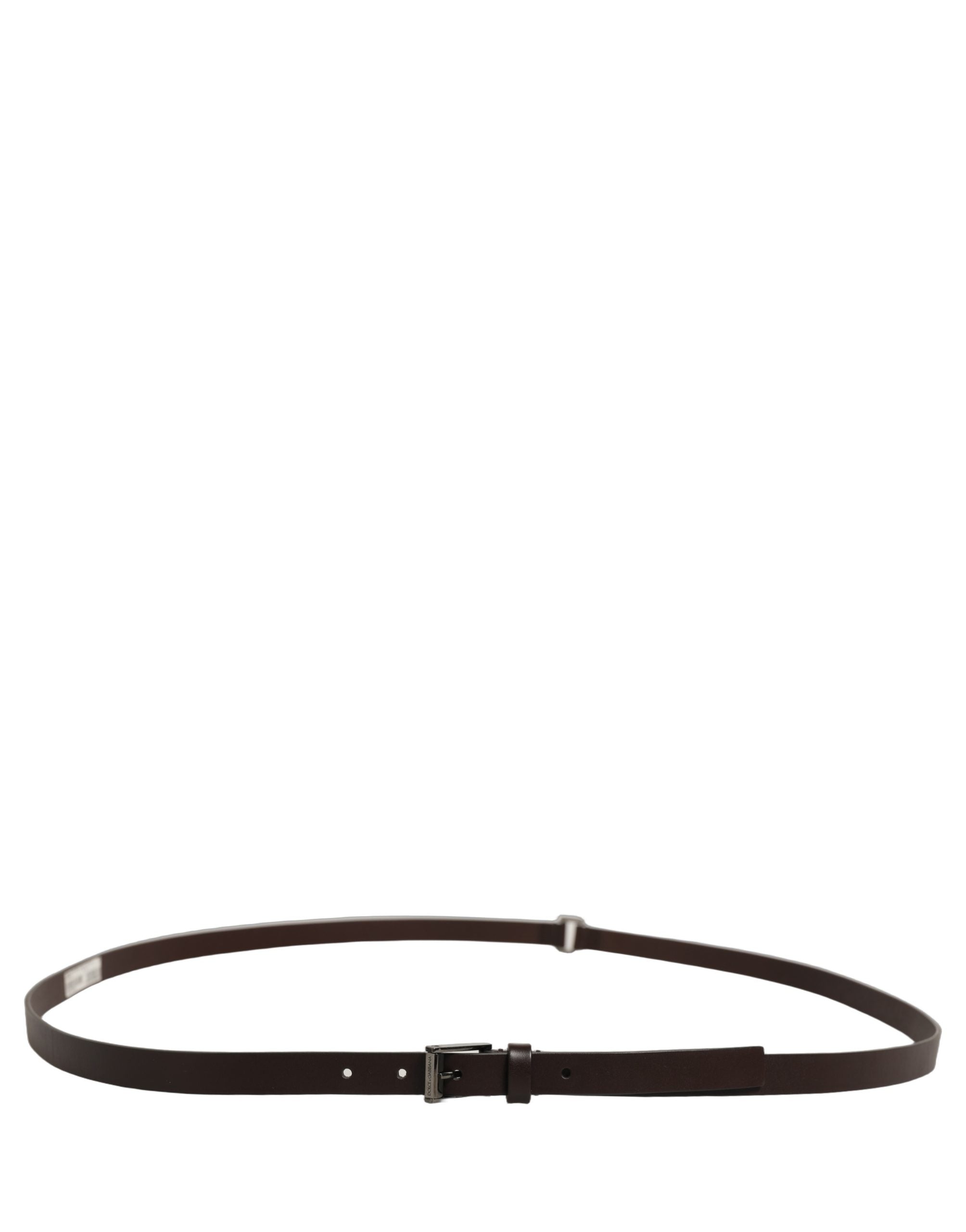 Dolce & Gabbana Brown Leather Double Wrap Metal Buckle Belt Dolce & Gabbana